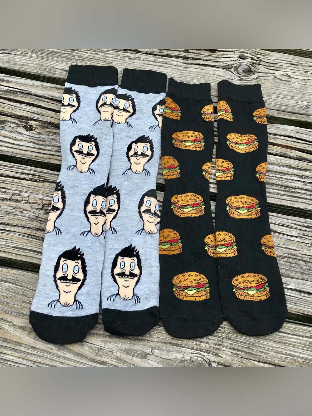 2 Pair OSFM Mens Bobs Burgers Socks 20th Century Television Cartoon Show Socks